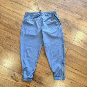 ALBION Women's Jetsetter Jogger Pants Zipper Ankles Nylon Travel Blue Sz M